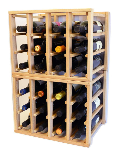 24 Bottle Modular Stackable Wine Rack (Stack As Many Sets Together) - sfDisplay.com