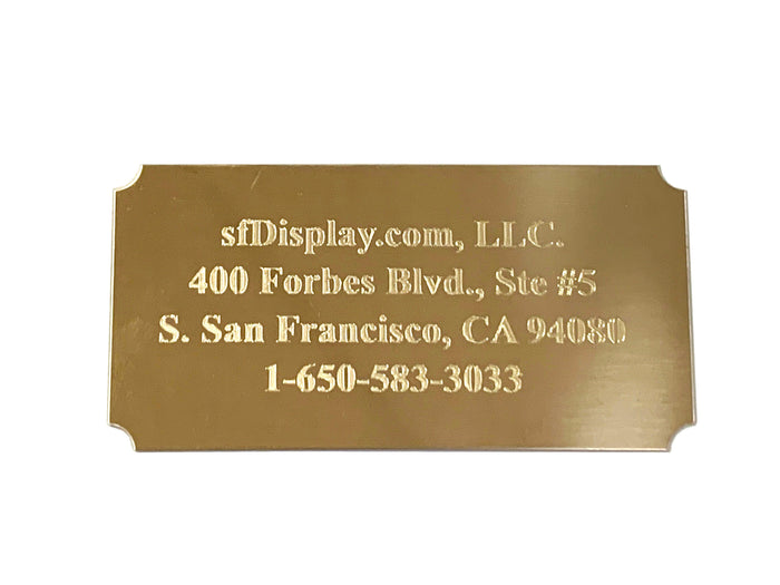 4x2 Engraving Plate with 4 lines of text - sfDisplay.com