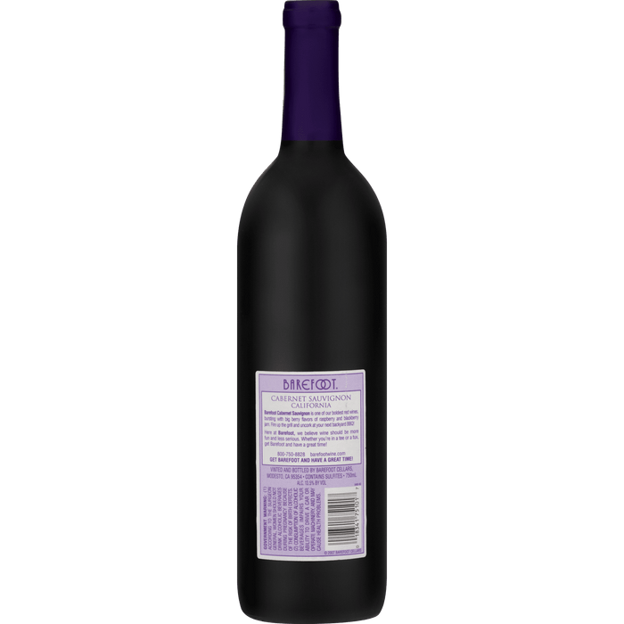 Barefoot Cabernet Sauvignon Wine, California 750 ml Glass Bottle