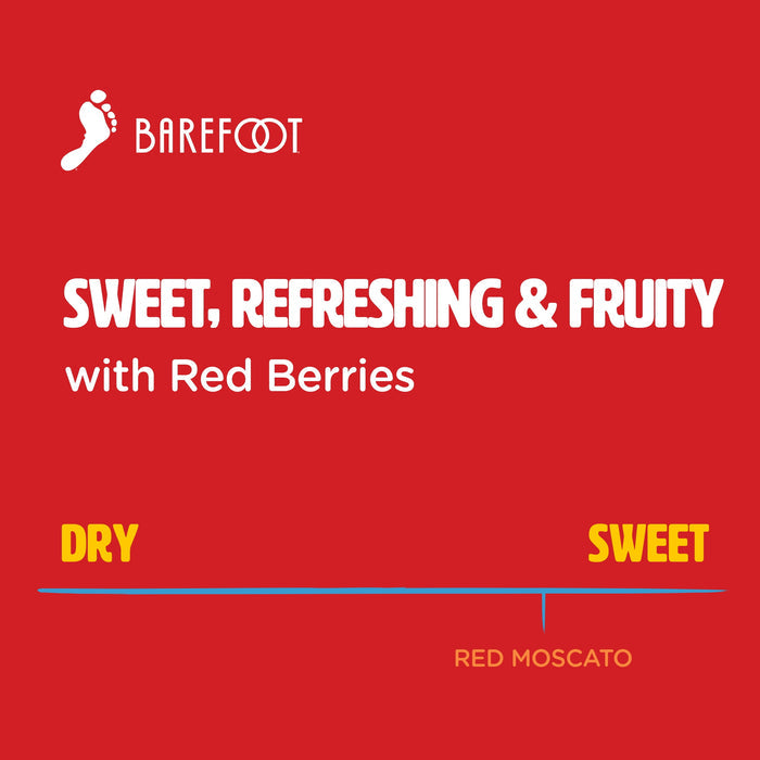 Barefoot Cellars Red Moscato Sweet Red Wine, California, 750ml Glass Bottle