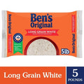 BEN'S ORIGINAL Enriched Long Grain White Rice, Parboiled Rice, 5 LB Bag