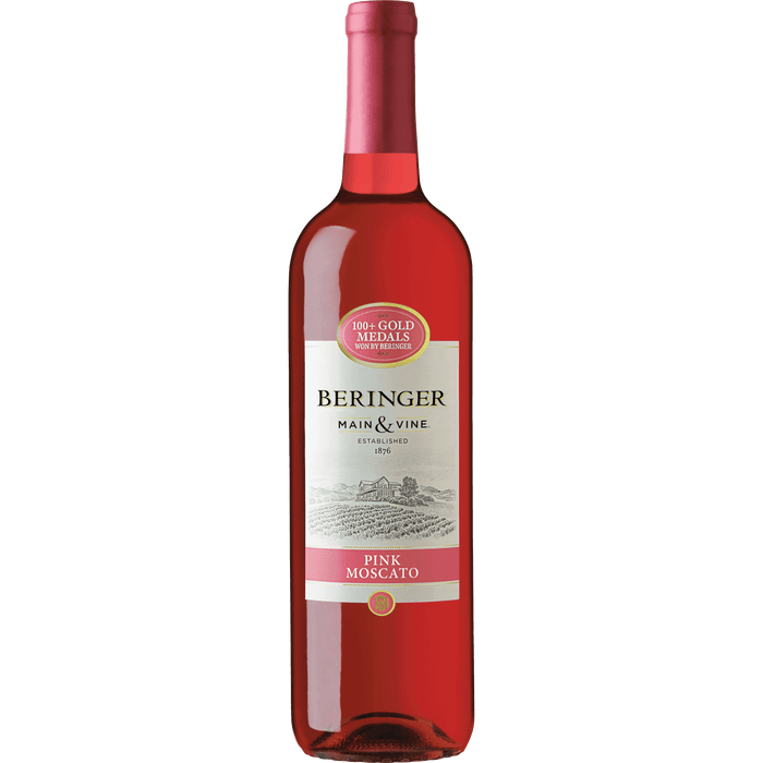 Beringer Main & Vine Pink Moscato California Rose Wine, 750 ml Glass, ABV 13.00%