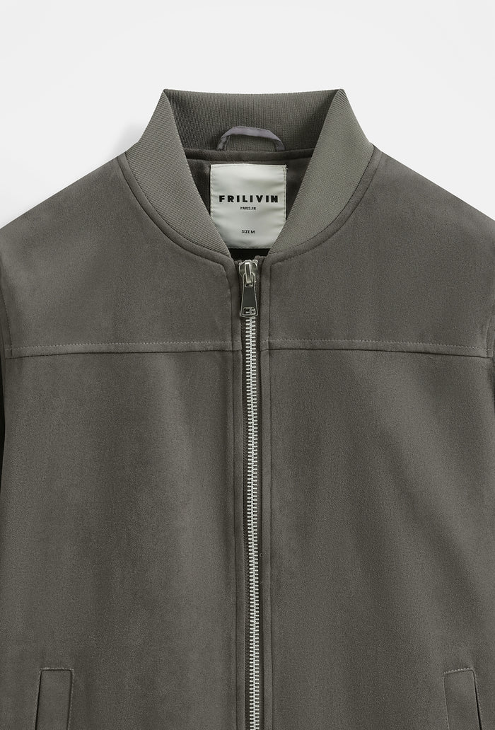 Blouson Bomber Homme Simili Daim