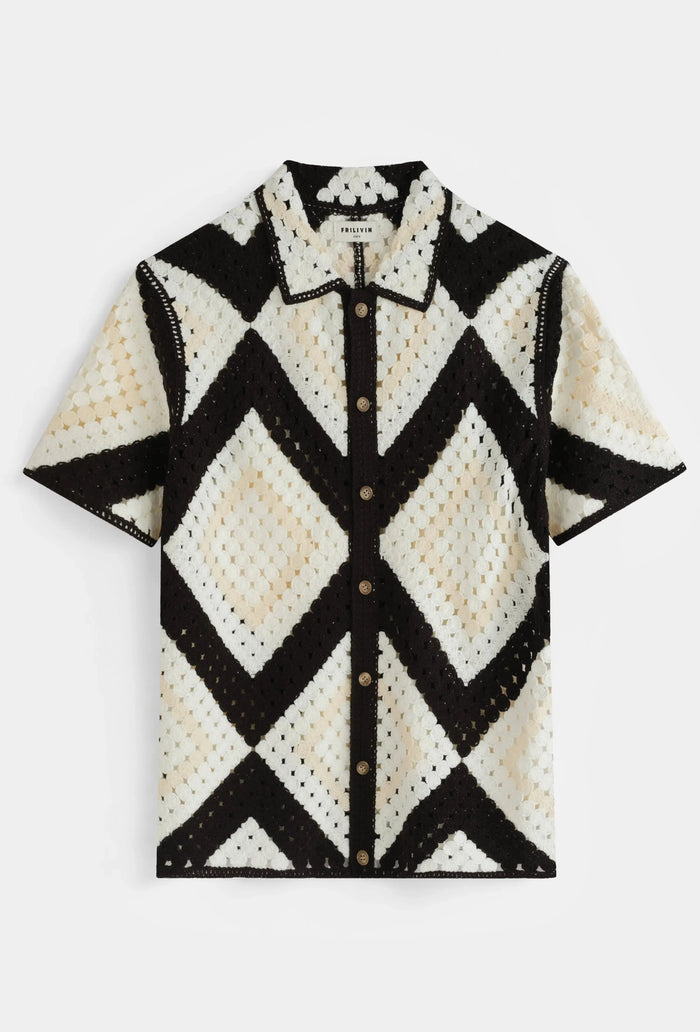 Chemise Crochet Homme motifs bonhomme