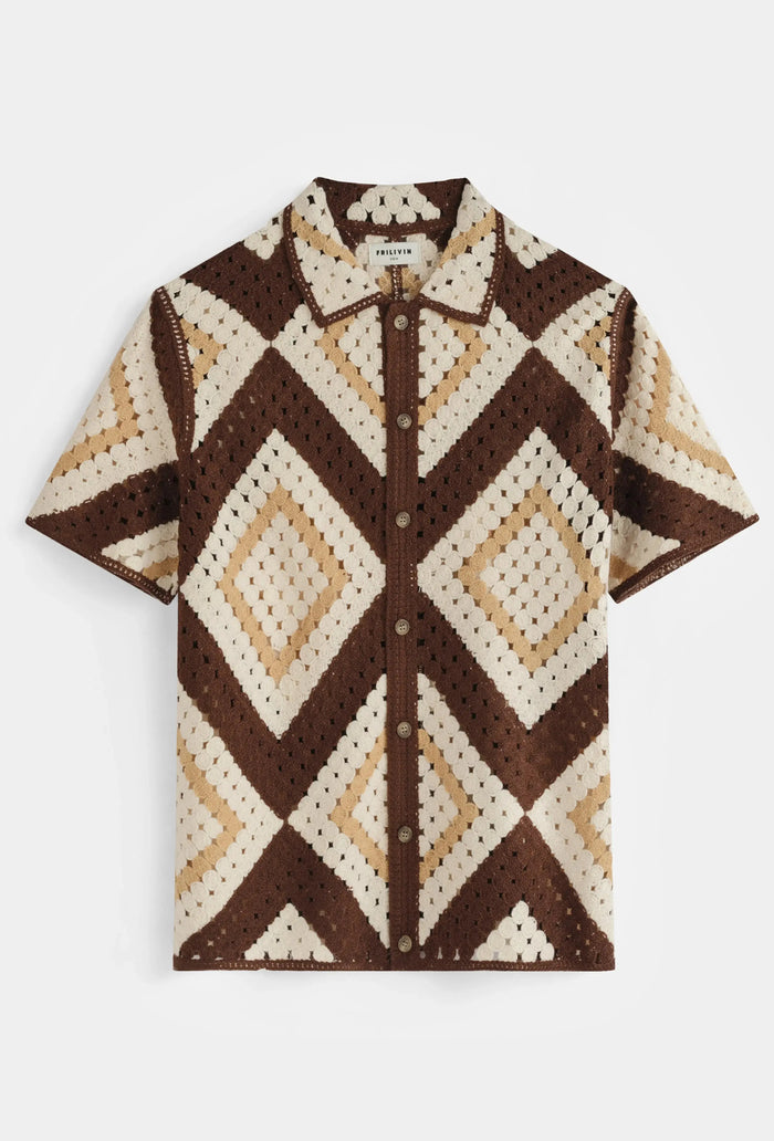Chemise Crochet Homme motifs bonhomme