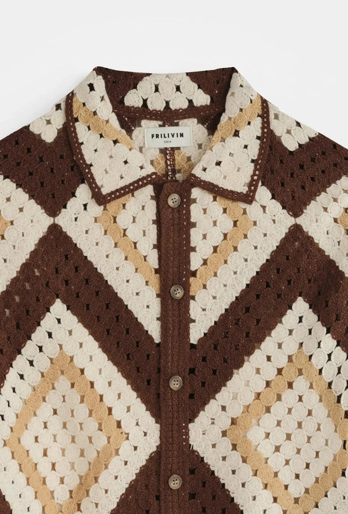 Chemise Crochet Homme motifs bonhomme