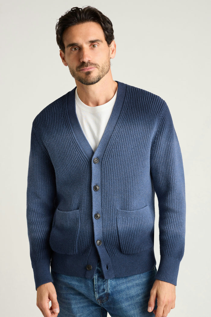 Cotton Cashmere Dip Dye Cardigan
