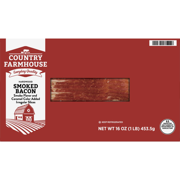 Country Farmhouse Hardwood Smoked Irregular Slices Bacon, 16 oz