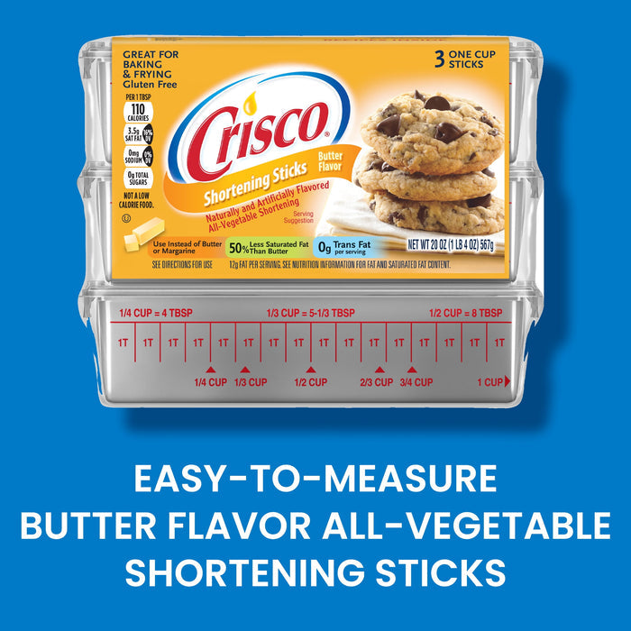 Crisco Butter Flavor All-Vegetable Shortening Sticks, 20 oz
