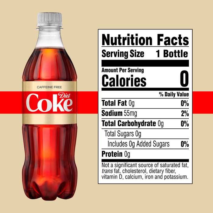 Diet Coke Caffeine Free Soda Pop, 16.9 fl oz, 6 Pack Bottles