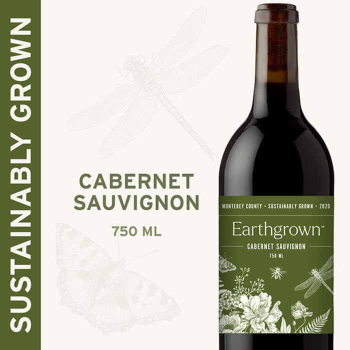 Earthgrown Cabernet Sauvignon California Red Wine, 750 ml Glass, ABV 14.00%