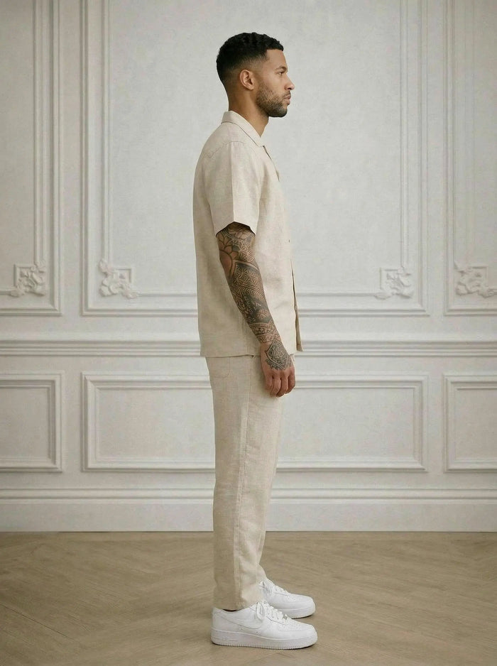Ensemble chemise & pantalon Homme en Lin – style estival bonhomme