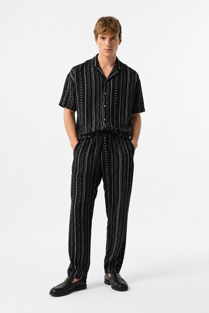 Ensemble Homme Texturé Chemise et Pantalon Assortis