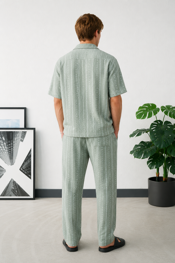 Ensemble Homme Texturé Chemise et Pantalon Assortis