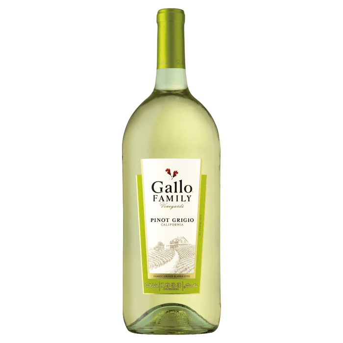 Gallo Family Vineyards Pinot Grigio, California White Wine 1.5L Glass Bottle