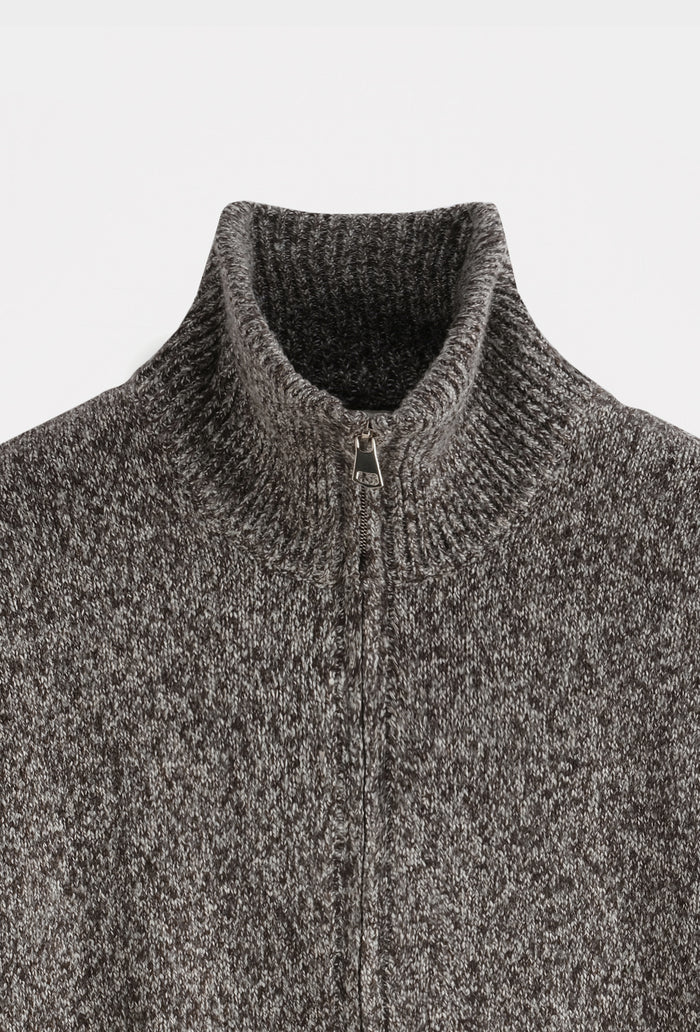 Gilet Col Camionneur Demi-Zip Homme Maille Épaisse