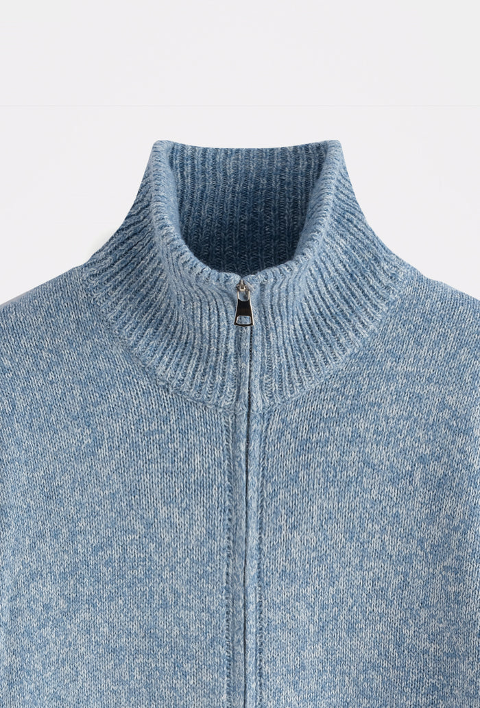 Gilet Col Camionneur Demi-Zip Homme Maille Épaisse