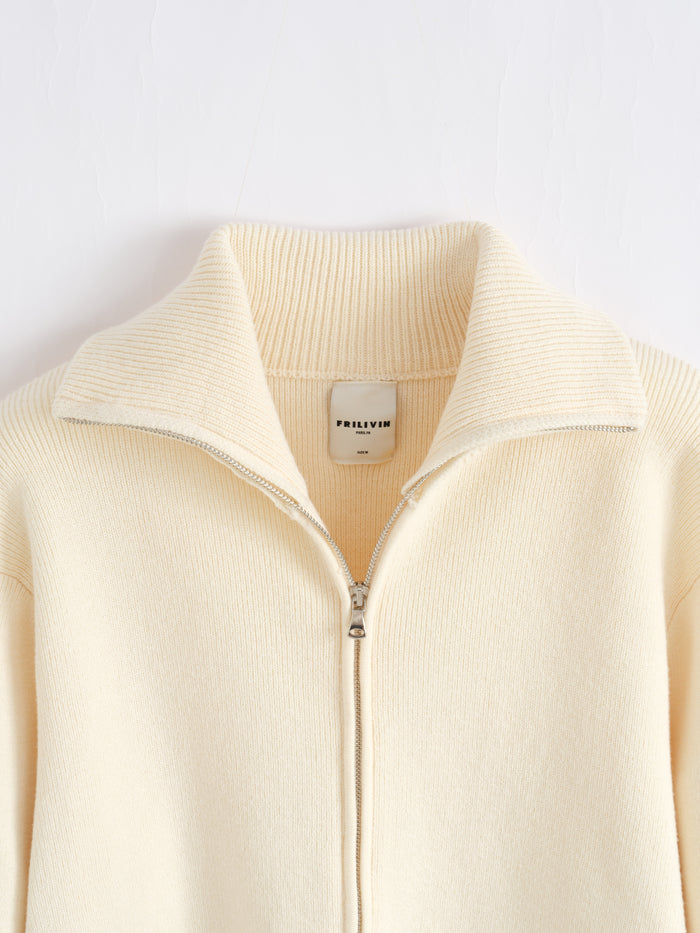 Gilet Col Camionneur Demi-Zip Homme Maille Épaisse