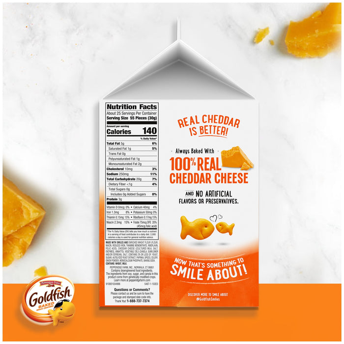 Goldfish Cheddar Cheese Crackers, 27.3 oz Carton
