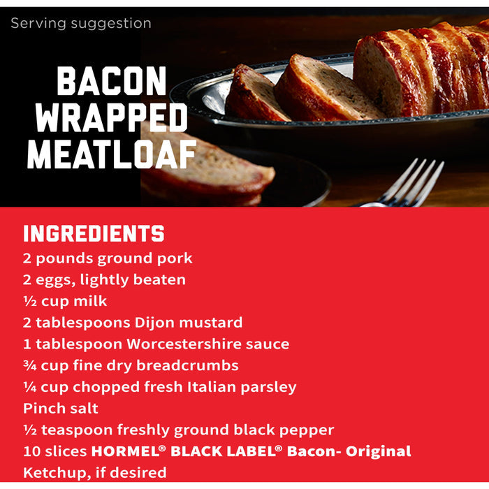 HORMEL BLACK LABEL Bacon Pork, Original, Gluten Free, 16 oz Plastic Package