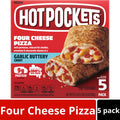 Hot Pockets Frozen Snacks, Four Cheese Garlic Buttery Crust, 5 Regular Sandwiches (Frozen)