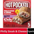 Hot Pockets Frozen Snacks, Philly Steak and Cheese, 5 Regular Sandwiches (Frozen)