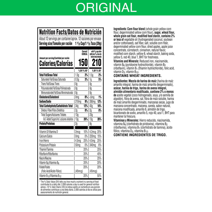 Kellogg's Apple Jacks Original Breakfast Cereal, Family Size, 16.6 oz Box