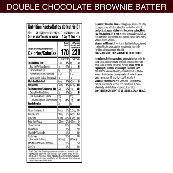 Kellogg's Krave Brownie Batter Cold Breakfast Cereal, Family Size, 16.2 oz Box