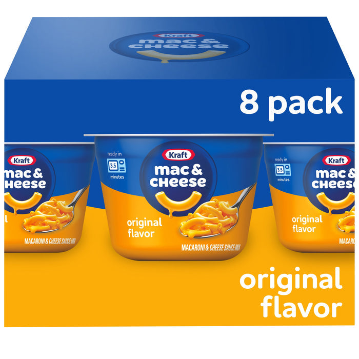 Kraft Original Mac N Cheese Macaroni and Cheese Cups Easy Microwavable Dinner, 8 ct Box, 2.05 oz Cups