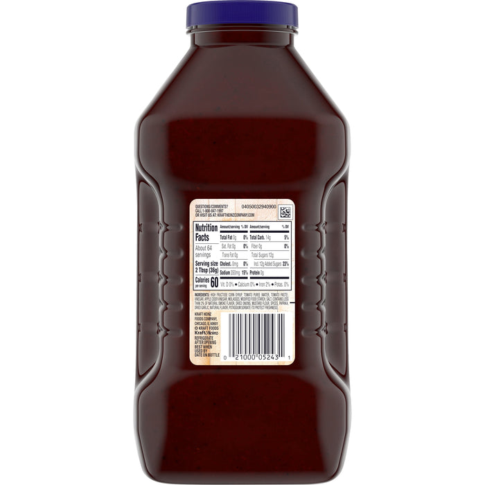 Kraft Original Slow-Simmered Barbecue BBQ Sauce, 82.5 oz Bottle