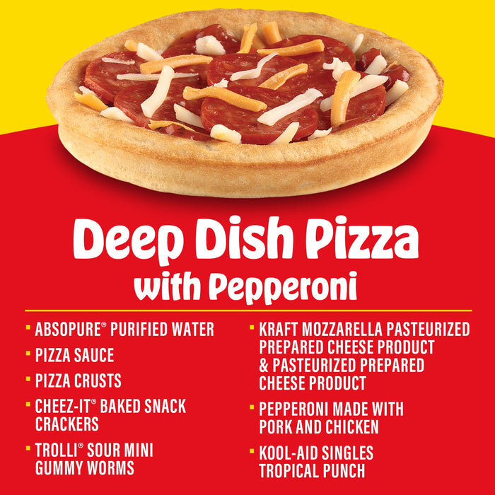 Lunchables Uploaded Deep Dish Pizza with Perpperoni Kids Lunch Meal Kit, 15.12 Oz Box