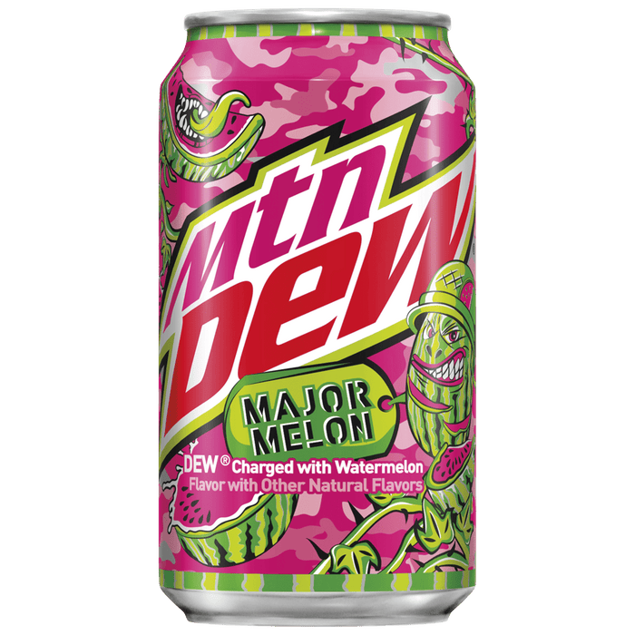 Mountain Dew Major Melon Watermelon Citrus Soda Pop, 12 oz, 12 Pack Cans