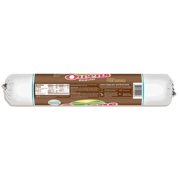 Owens Premium Pork Regular Sausage Roll, 32 oz (Fresh Sausage)