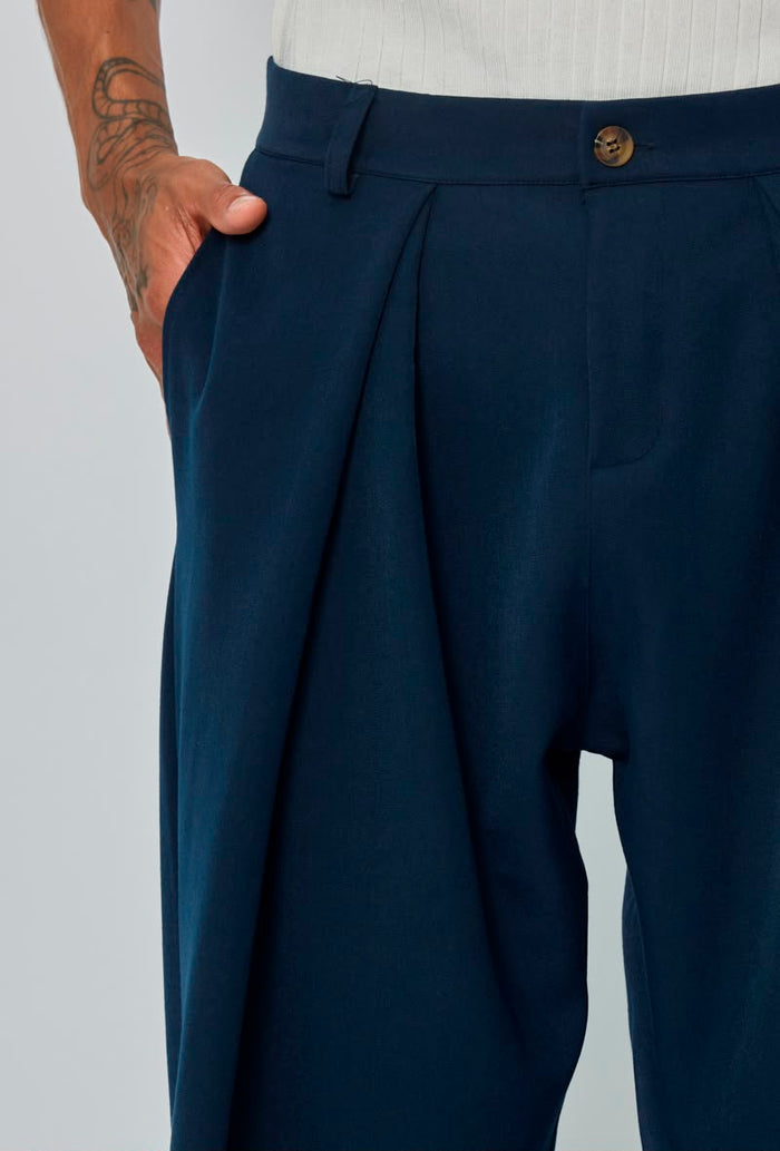 Pantalon à pinces homme coupe buggy large  Taille haute