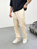 Pantalon Jogging Beige Coupe droite et Large bonhomme
