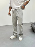 Pantalon Jogging Gris Coupe Droite et Large bonhomme