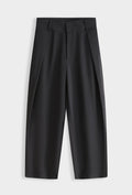 Pantalon large à pinces taille haute coupe fuselée