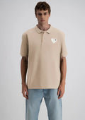 Polo Beige Coeur Blanc - bonhomme