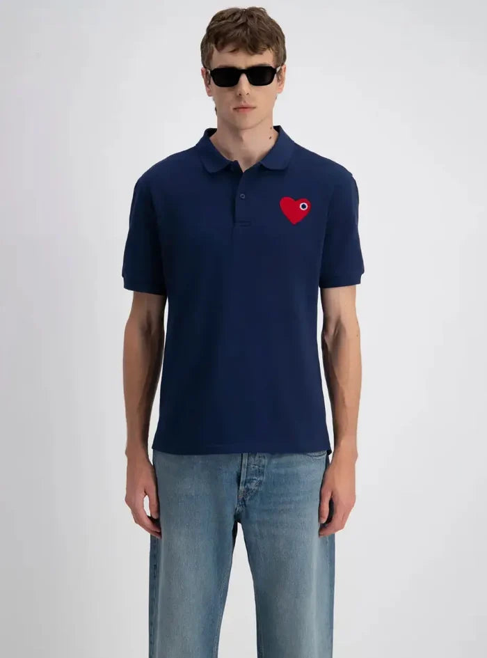Polo homme Coeur maille piqué bonhomme