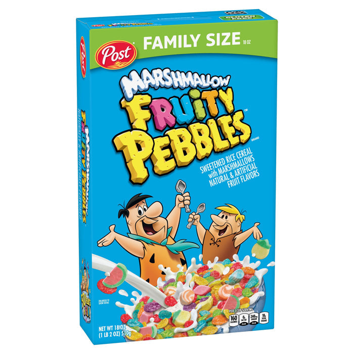 Post Fruity PEBBLES Marshmallow Cereal, 18 OZ Box