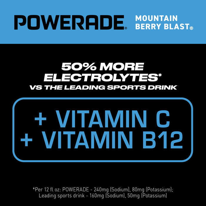 POWERADE Electrolyte Enhanced Mountain Berry Blast Sport Drink, 20 fl oz, Bottle