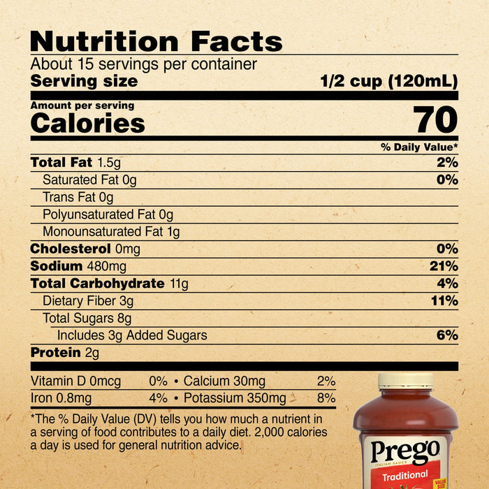 Prego Traditional Spaghetti Sauce, 67 oz Jar