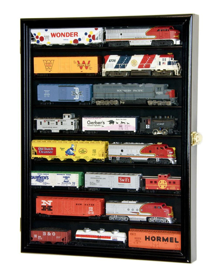 Small HO Scale Train Model Trains Locomotive Engine Display Case Cabinet - sfDisplay.com