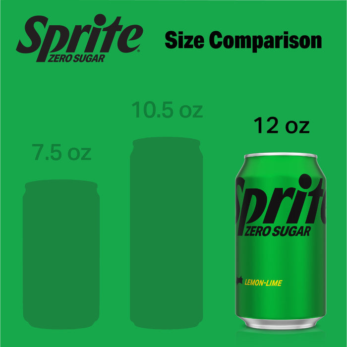 Sprite Zero Sugar Lemon Lime Soda Pop, 12 fl oz, 12 Pack Cans