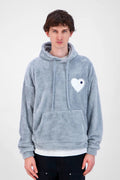 Sweat Moumoute à Capuche Gris Avec Cœur Blanc - bonhomme
