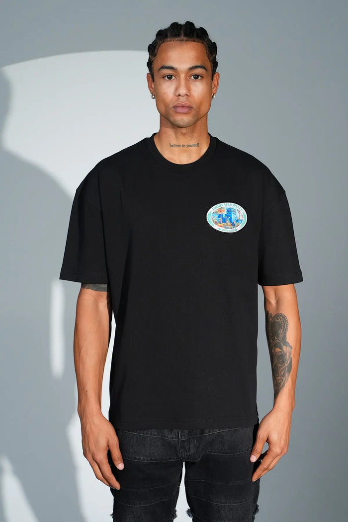 Tee Shirt Jardin Majorelle Marrakech Noir - bonhomme