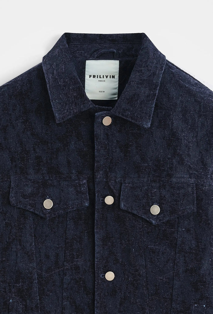 Veste homme texturée à boutons pression – coupe moderne bonhommeboutique