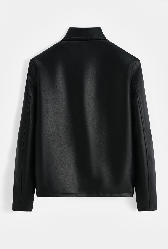 Veste homme effet cuir zippée coupe moderne bonhomme