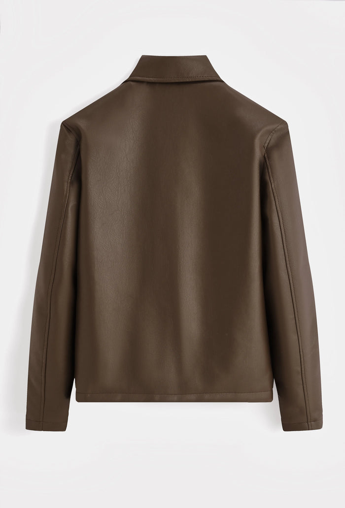 Veste homme effet cuir zippée coupe moderne bonhomme