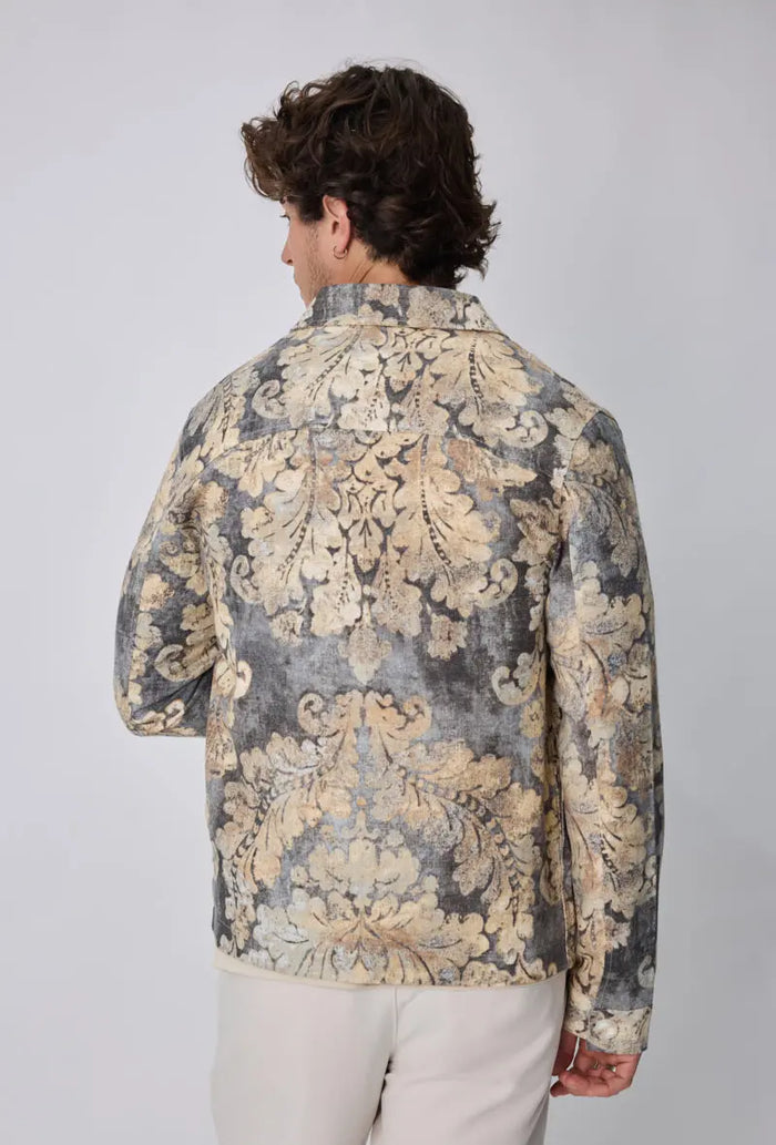Veste Homme imprimée effet tapisserie coupe casual bonhomme